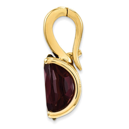 14K Gelbgold Anhänger, oval, mit echten Diamanten und Granat