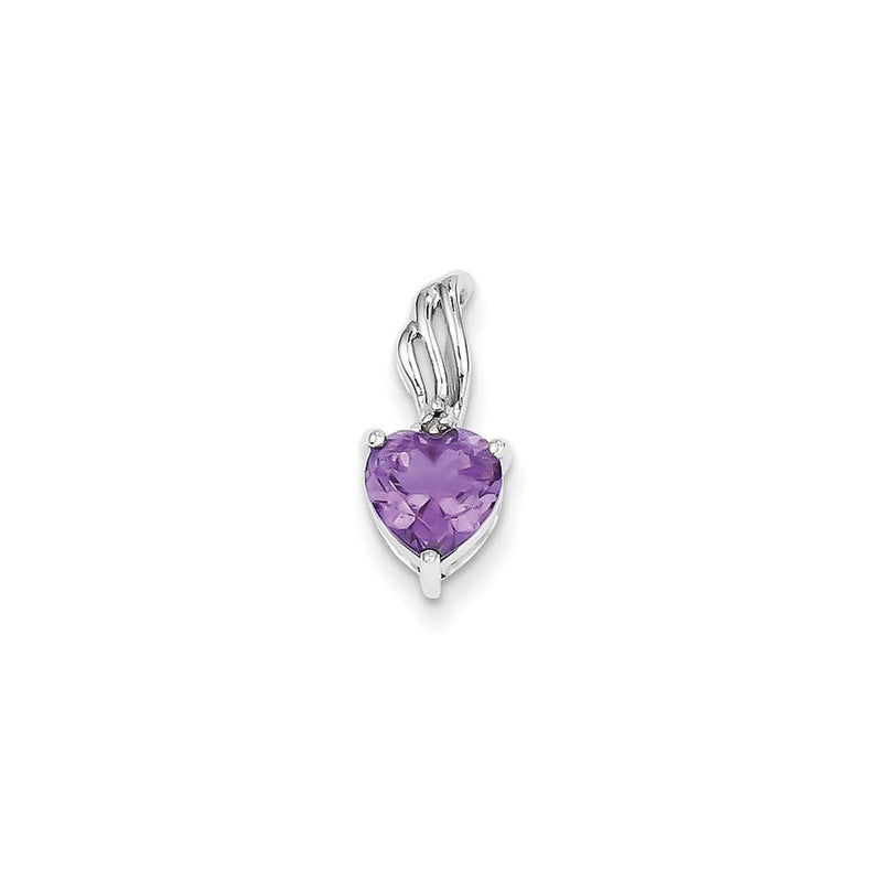 14K Weißgold Anhänger „Herz" mit Diamanten und Amethyst