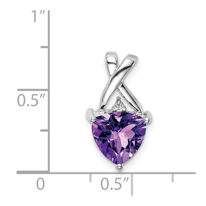 14K Weißgold Anhänger mit Amethyst und Trillion-Weißtopas