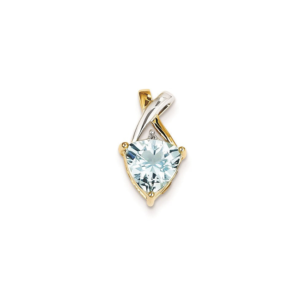 14K Gelbgold & Rhodium Blautopas- und Weißtopas-Trillant-Anhänger