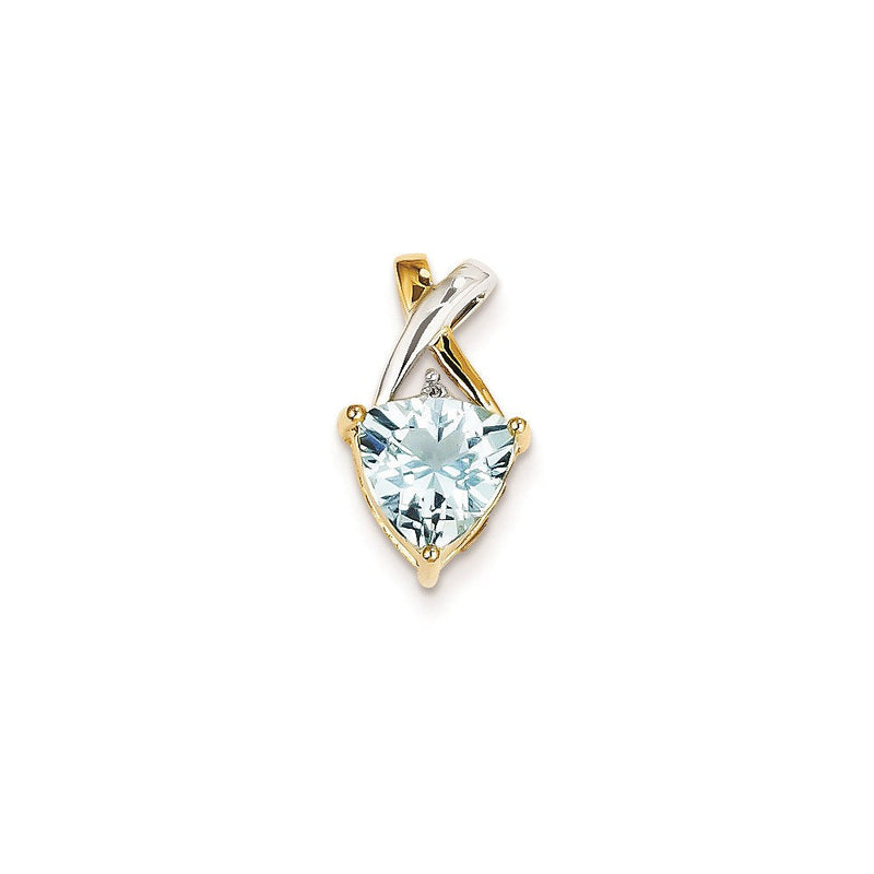 14K Gelbgold & Rhodium Blautopas- und Weißtopas-Trillant-Anhänger