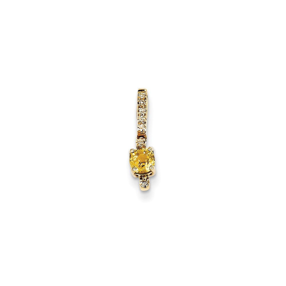 Anhänger aus 14 Karat Gelbgold mit echtem Diamant und gelbem Saphir