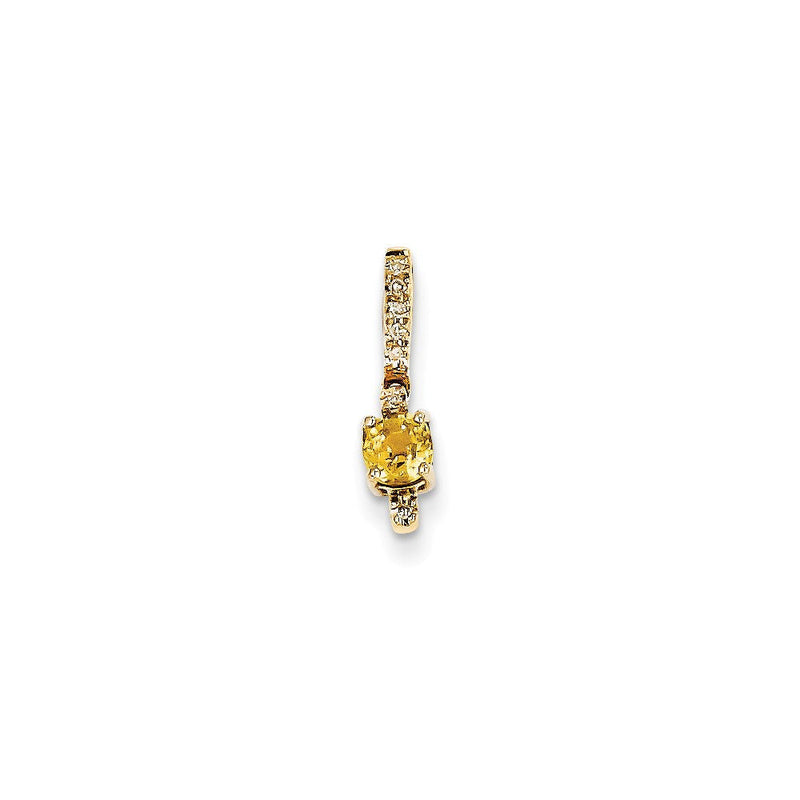 Anhänger aus 14 Karat Gelbgold mit echtem Diamant und gelbem Saphir