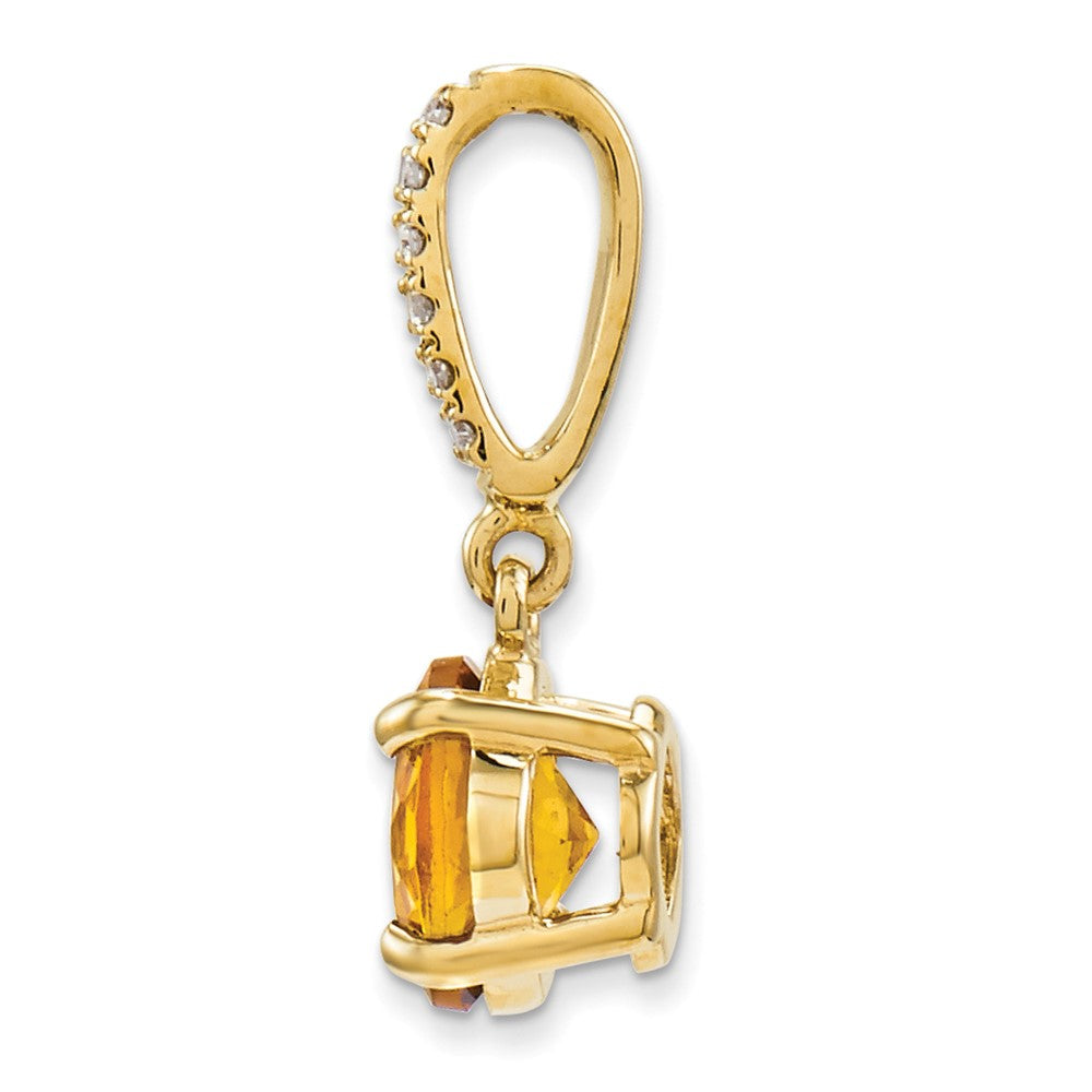 14K Gelbgold Anhänger mit echtem Diamant und Citrin