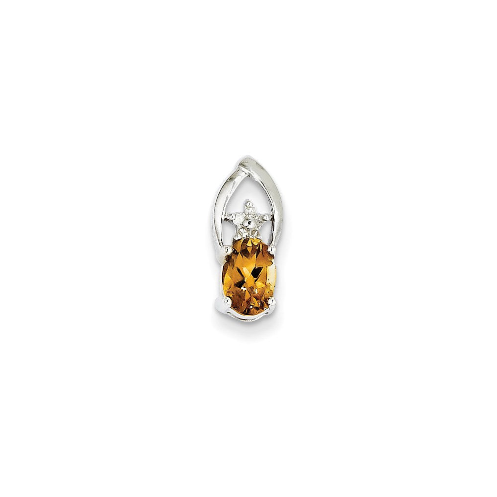 14 K Weißgold Anhänger mit echtem Diamant und CI