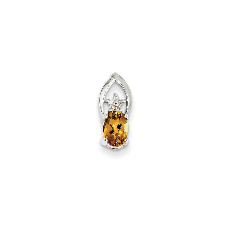 14 K Weißgold Anhänger mit echtem Diamant und CI
