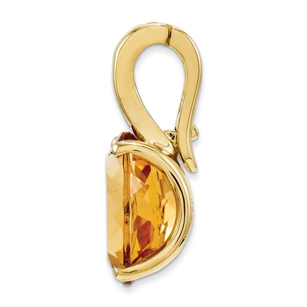 14K Gelbgold Anhänger, oval, mit echten Diamanten und Citrin