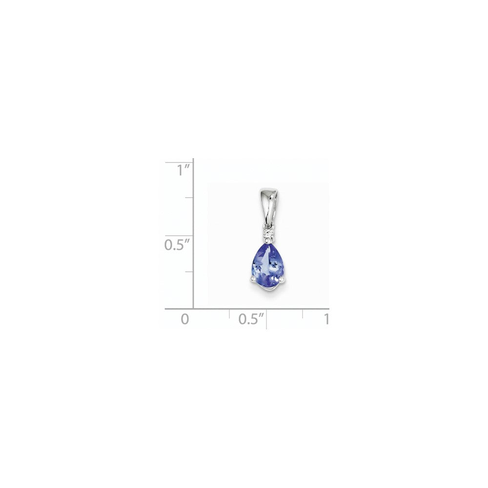 14K Weißgold Tanzanit-Diamant-Anhänger