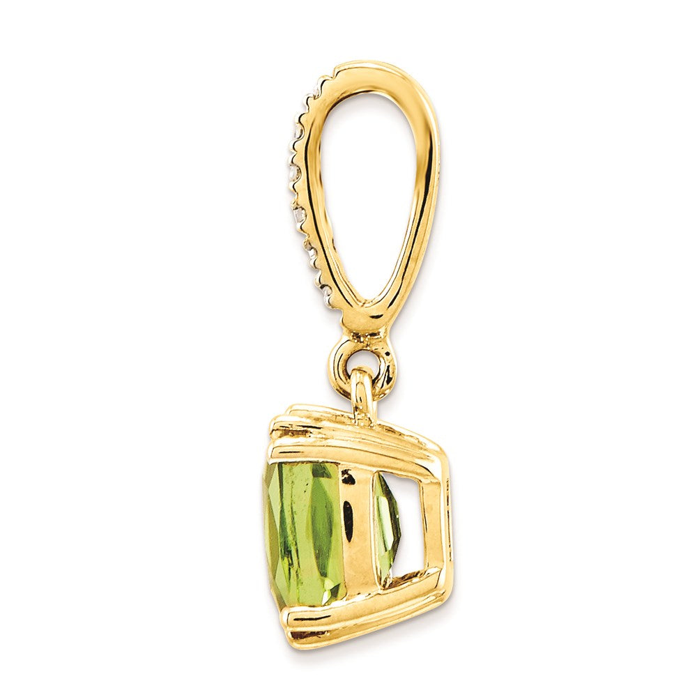 14K Gelbgold Anhänger mit echten Diamanten und Peridot