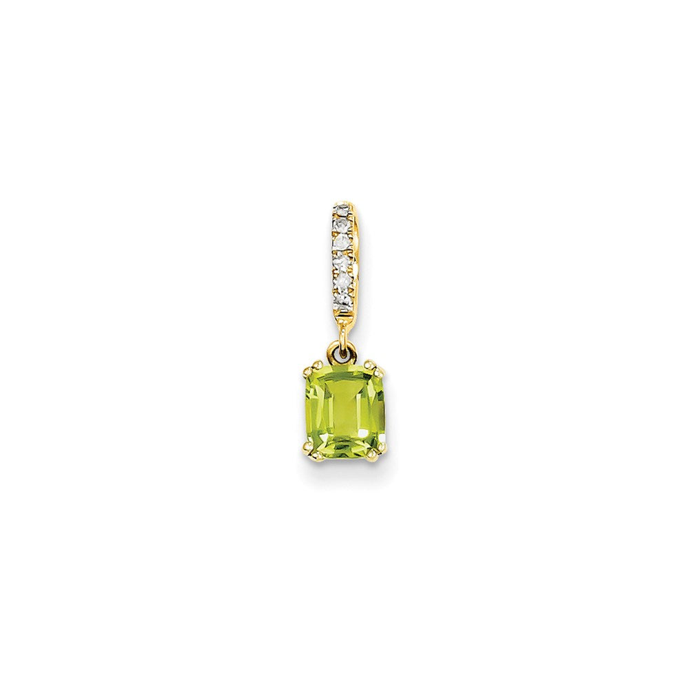 14K Gelbgold Anhänger mit echten Diamanten und Peridot