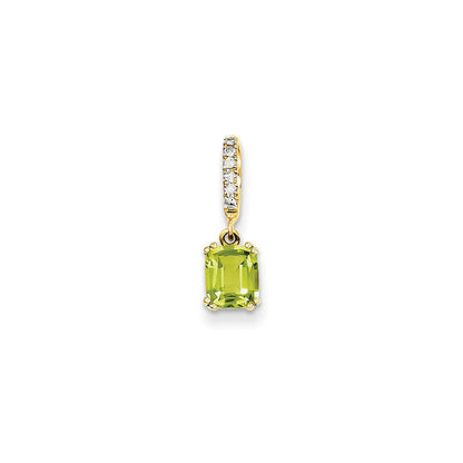 14K Gelbgold Anhänger mit echten Diamanten und Peridot