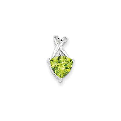 14K Weißgold Trillion-Anhänger mit Peridot und Weißem Topas