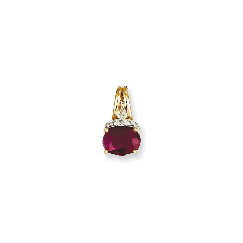 14K Anhänger mit Diamant und Rubin