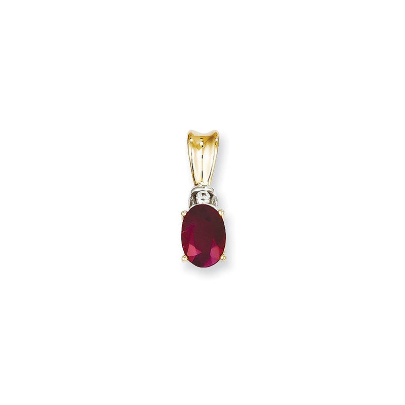 14K Bicolor Anhänger mit Diamant und Rubin