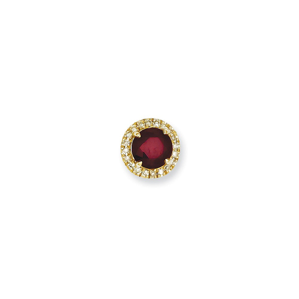 14K Anhänger mit Diamanten und Komposit-Rubinen