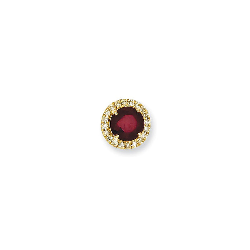 14K Anhänger mit Diamanten und Komposit-Rubin