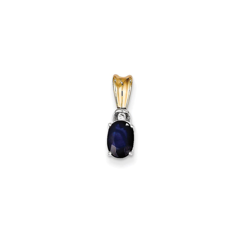 14K Bicolor Anhänger mit Diamant und Saphir