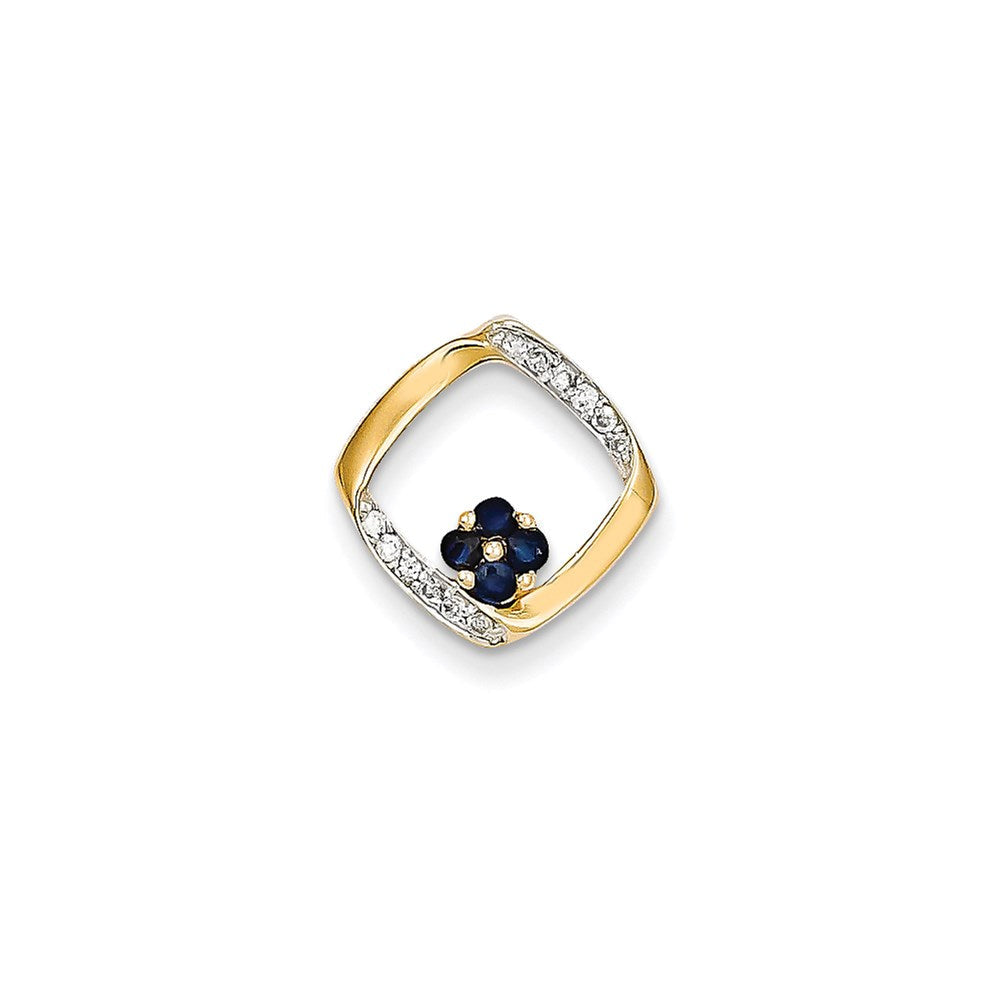 14K Gelbgold Anhänger mit echten Diamanten und Saphiren