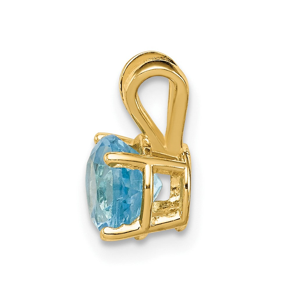 14K Gelbgold Anhänger mit 6 mm Blautopas