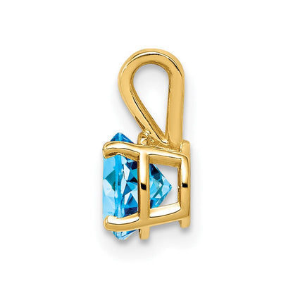 14K Gelbgold Citrin-Anhänger im Schachbrettschliff, 6 mm