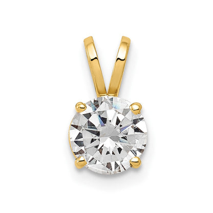 14K Gelbgold 14K 6mm Zirkonia Anhänger