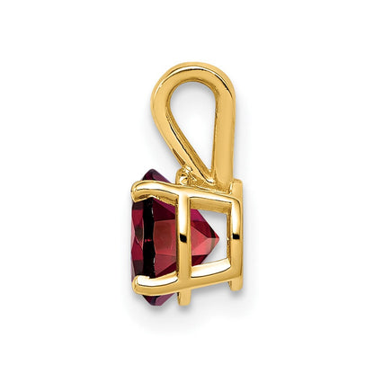 14K Gelbgold Anhänger mit Granat im Schachbrettschliff, 6 mm