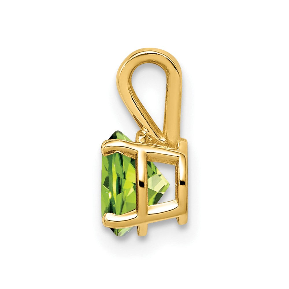 14K Gelbgold Peridot-Anhänger, 6 mm