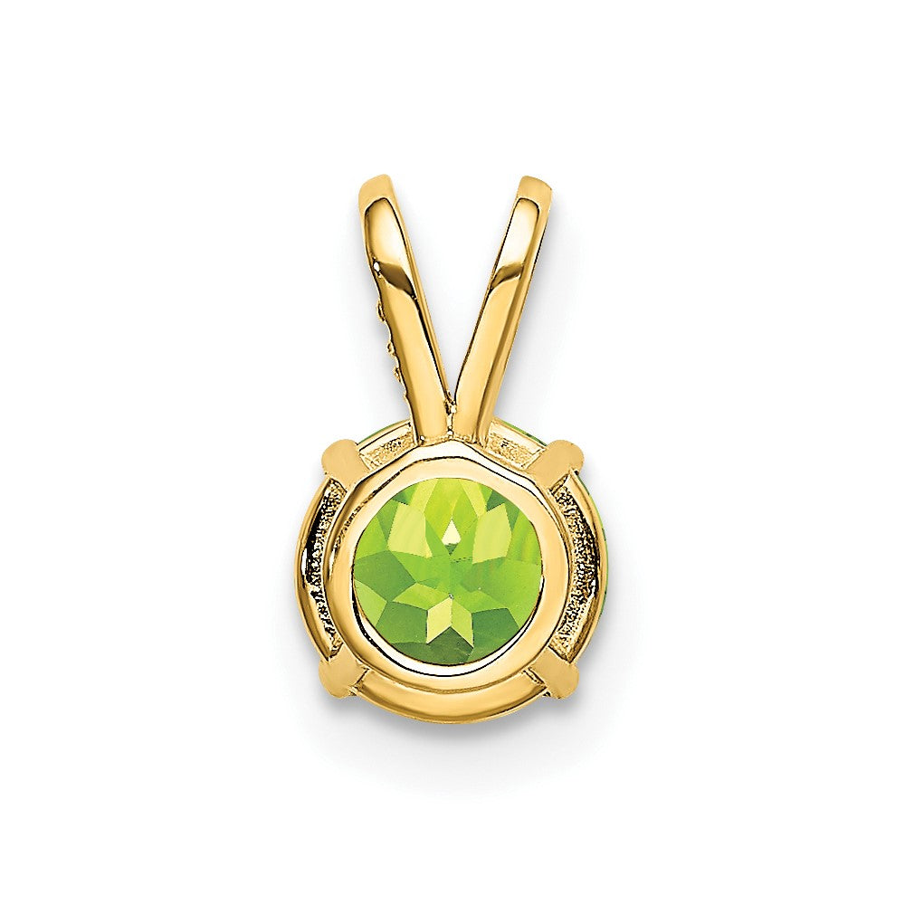 14K Gelbgold Peridot-Anhänger, 6 mm