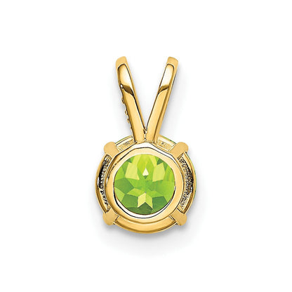 14K Gelbgold Peridot-Anhänger, 6 mm