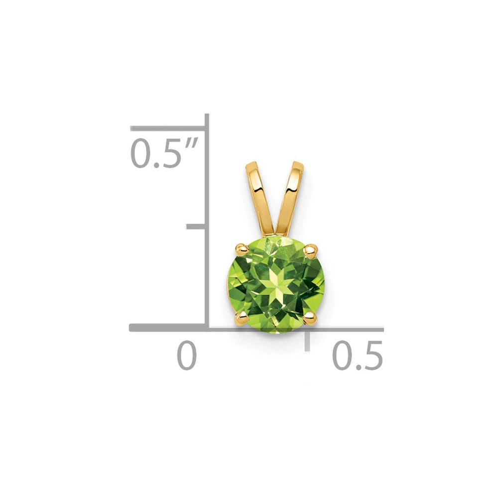 14K Gelbgold Peridot-Anhänger, 6 mm