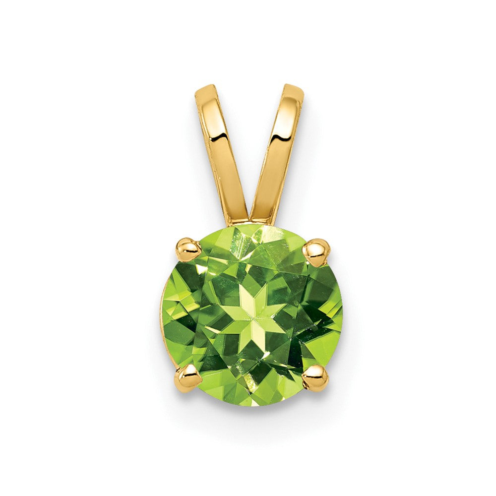 14K Gelbgold Peridot-Anhänger, 6 mm
