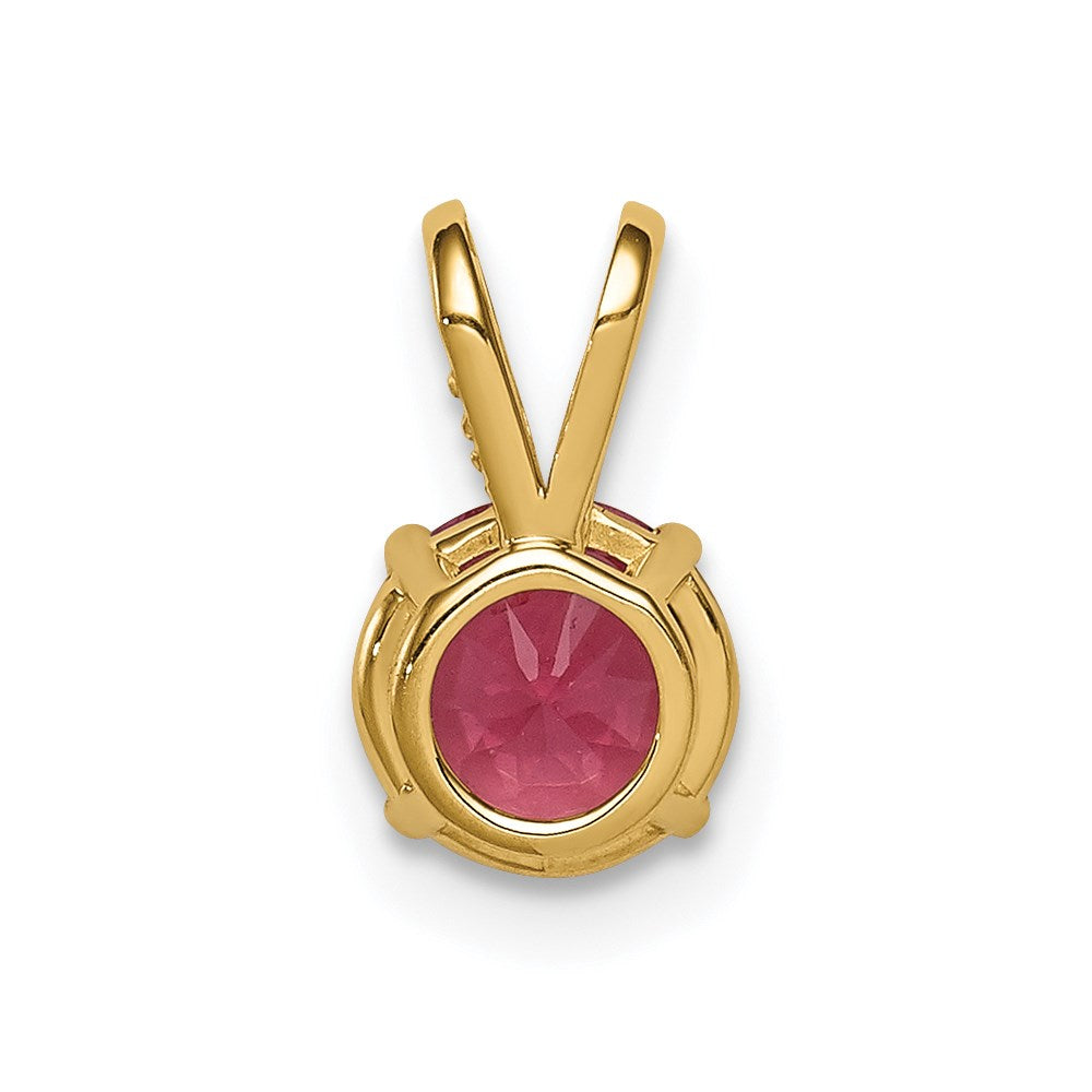 14 Karat Gelbgold Anhänger mit 6 mm rosafarbenem Turmalin