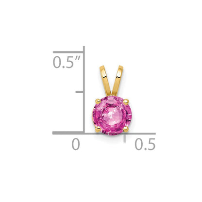 14K 6 mm Rosa-Saphir-Anhänger