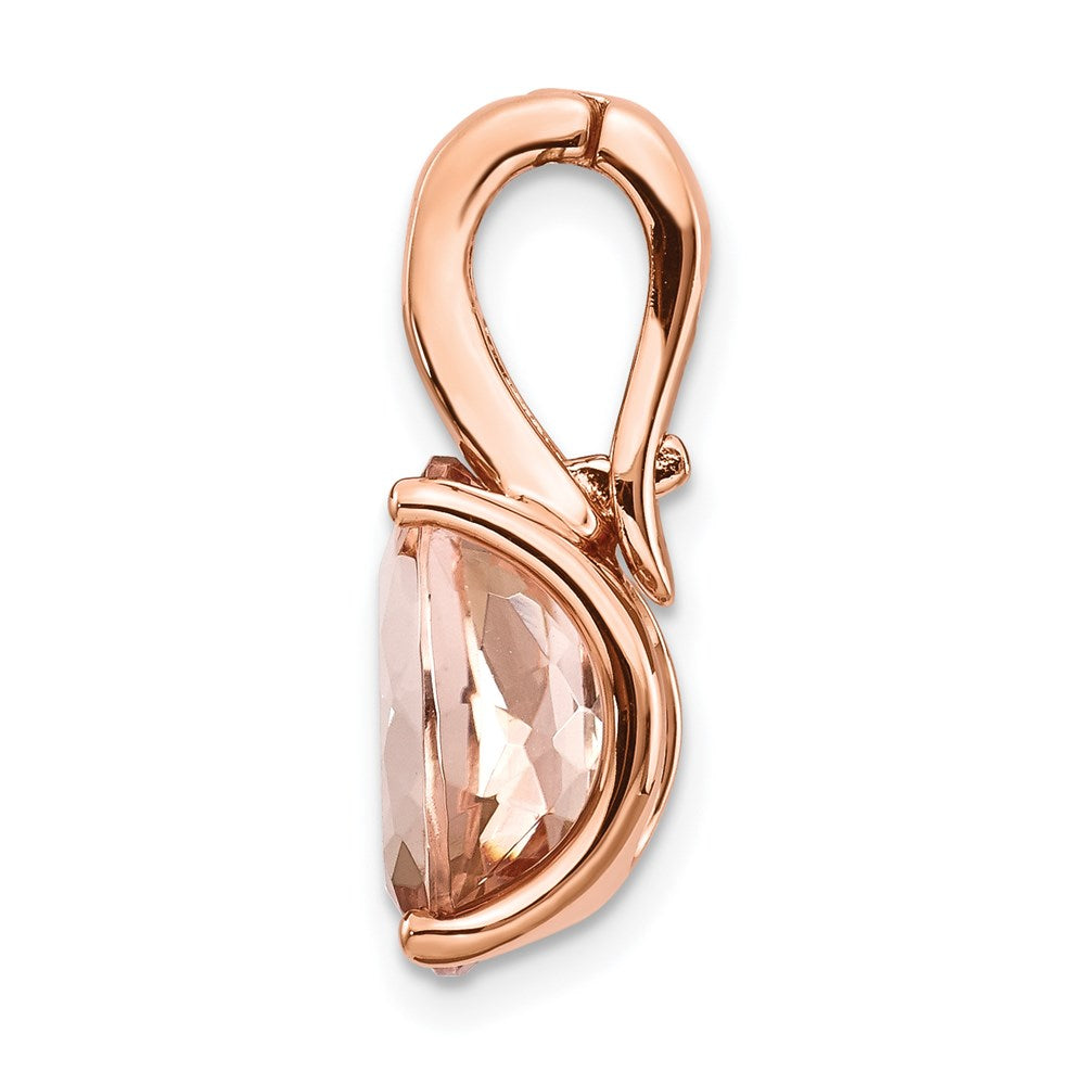 14K Roségold Anhänger mit echtem Diamant und Morganit