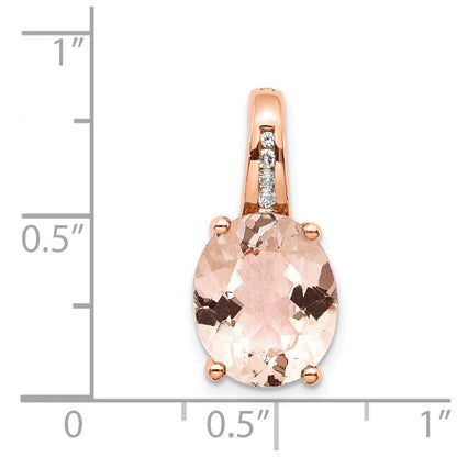 14K Roségold Anhänger mit echtem Diamant und Morganit