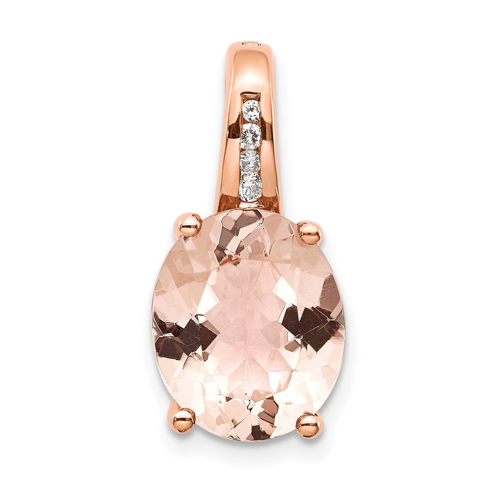 14K Roségold Anhänger mit echtem Diamant und Morganit