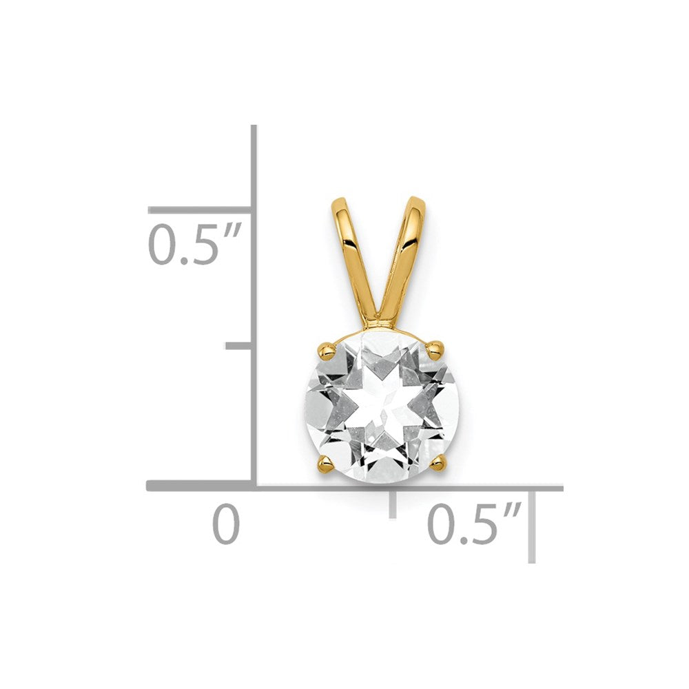 14K Gelbgold 14K 7mm Zirkonia Anhänger