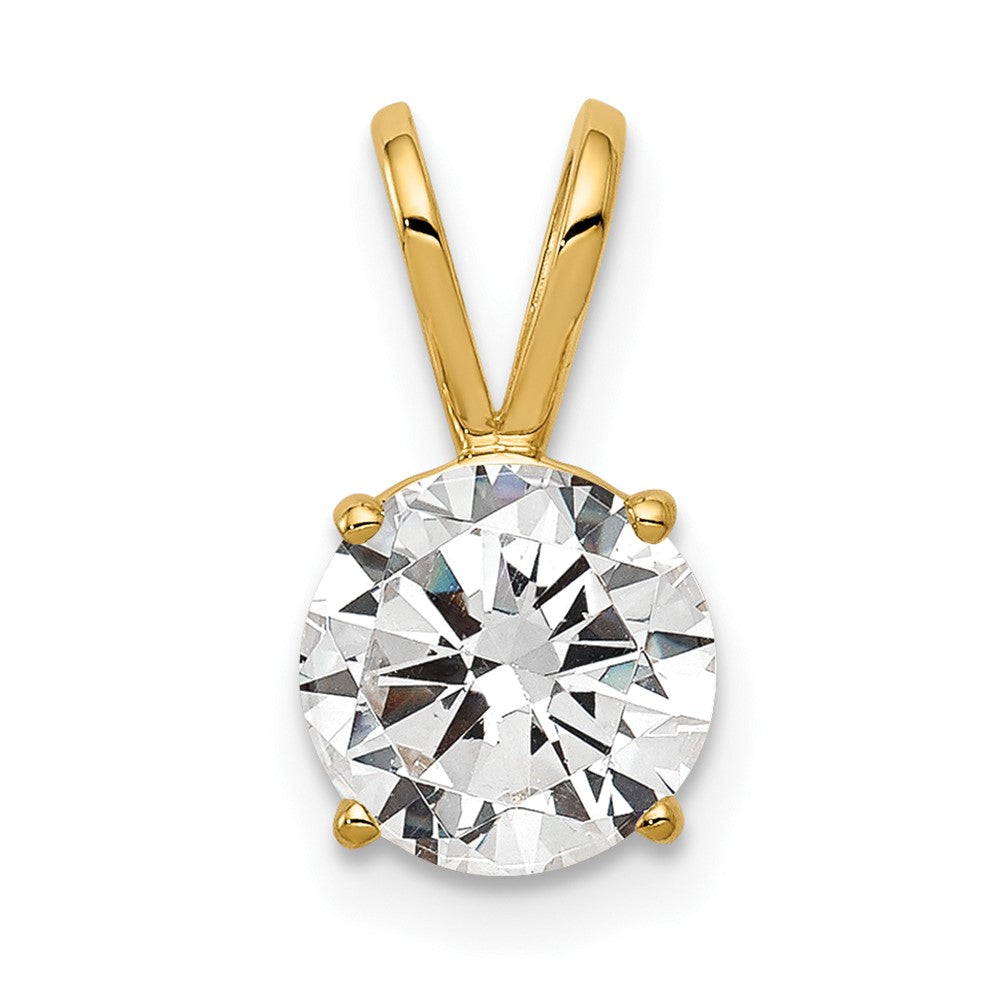 14K Gelbgold 14K 7mm Zirkonia Anhänger