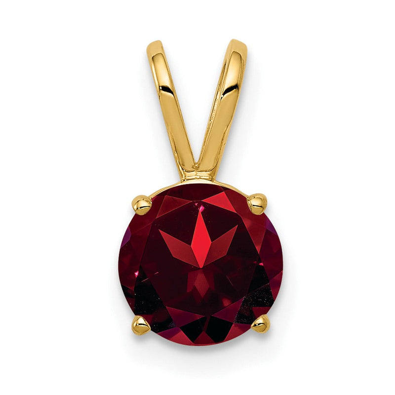 14K Gelbgold Anhänger mit 7 mm Granat im Karo-Schliff