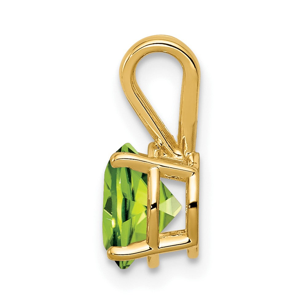 14K Gelbgold 7mm Peridot-Anhänger