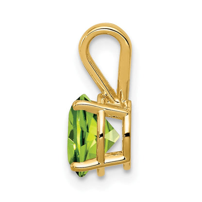 14K Gelbgold 7mm Peridot-Anhänger