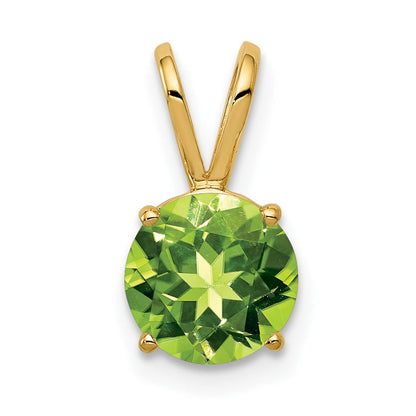 14K Gelbgold 7mm Peridot-Anhänger