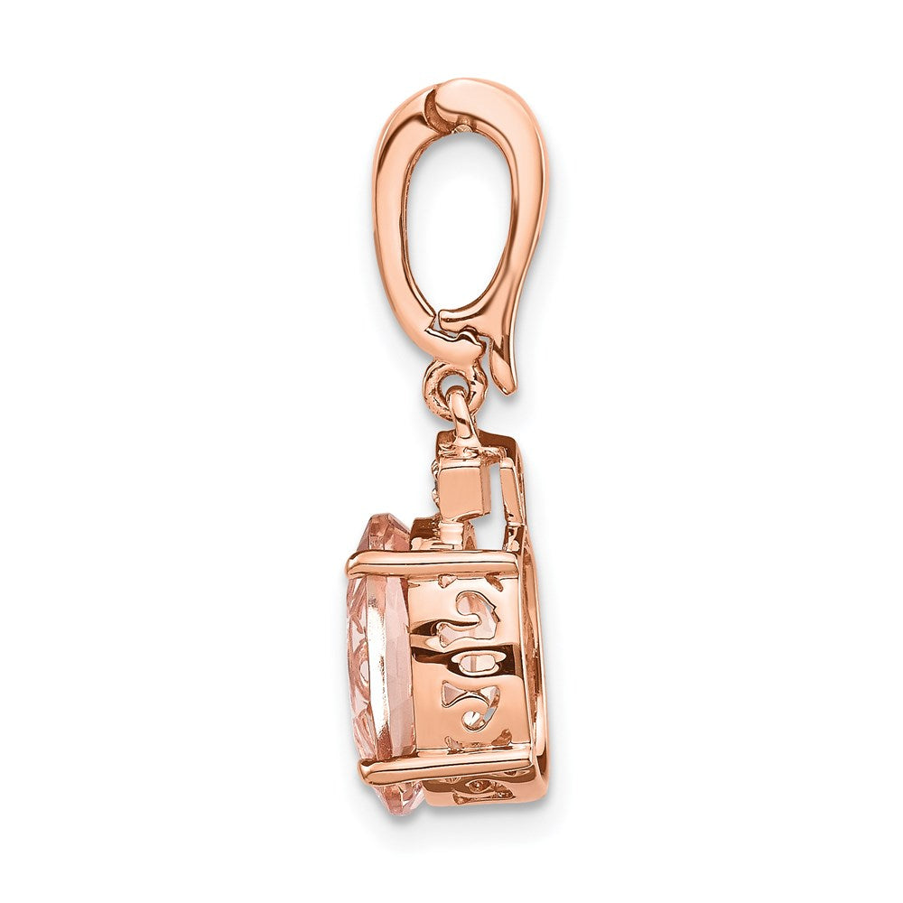 14K Roségold Anhänger mit echtem Diamant und Morganit