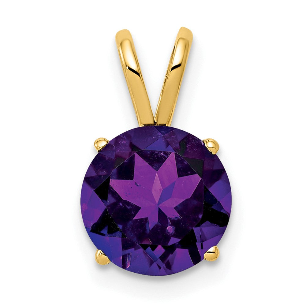 14K Gelbgold 8-mm-Amethyst-Anhänger