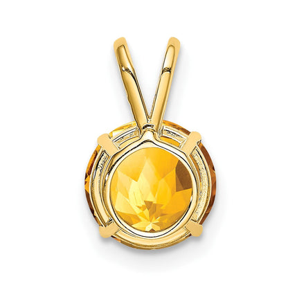 14K Gelbgold 8-mm-Citrin-Anhänger