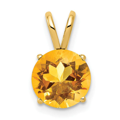 14K Gelbgold 8-mm-Citrin-Anhänger