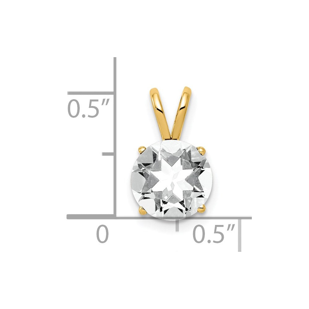 14K Gelbgold 14K 8mm Zirkonia Anhänger