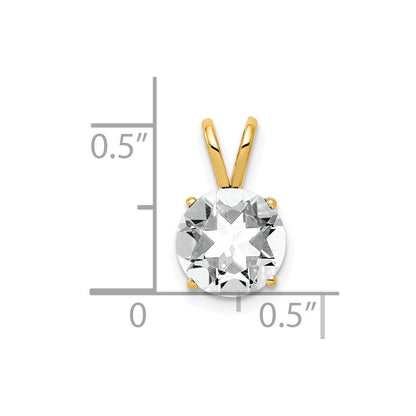 14K Gelbgold 14K 8mm Zirkonia Anhänger