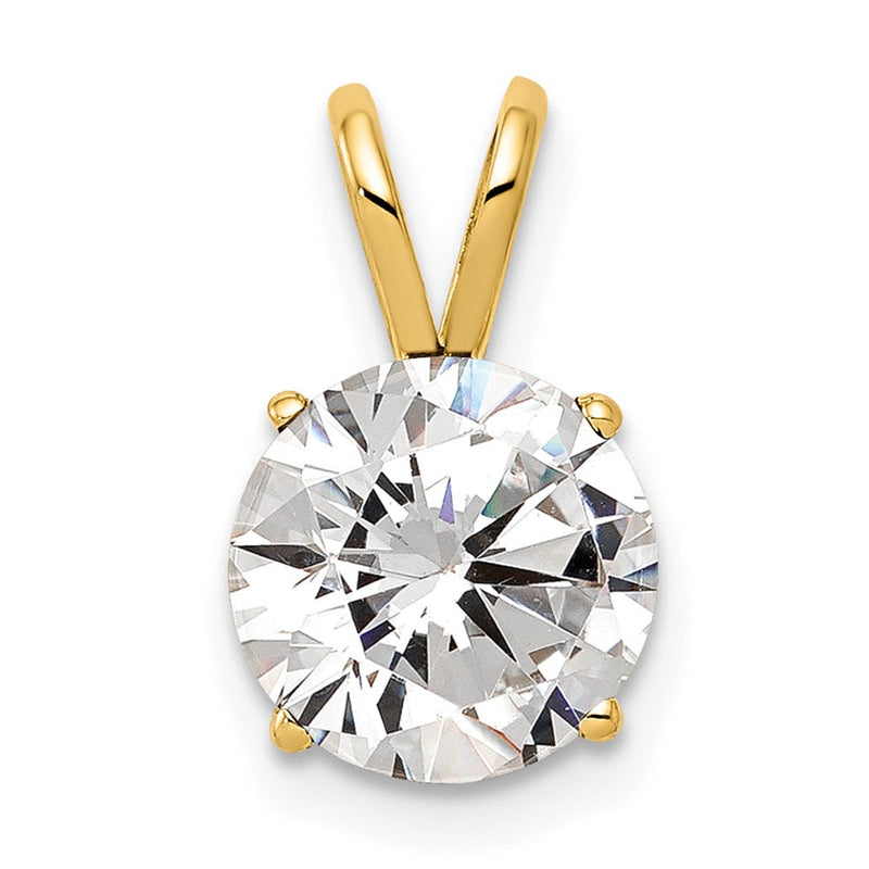 14K Gelbgold 14K 8mm Zirkonia Anhänger