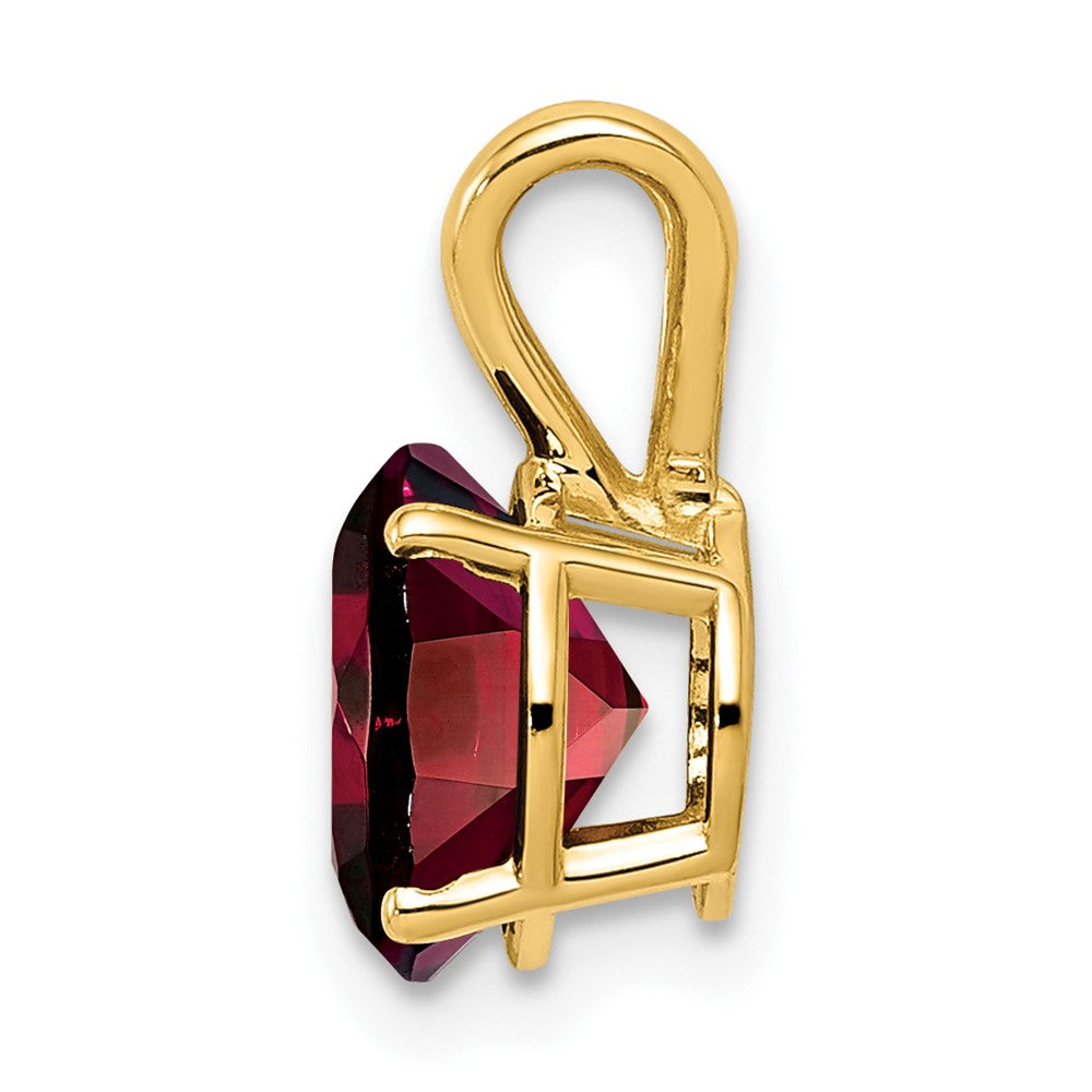 14K Gelbgold Anhänger mit 8-mm-Granat im Schachbrettschliff